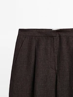 Pantalon à pince en lin chiné - Limited Edition