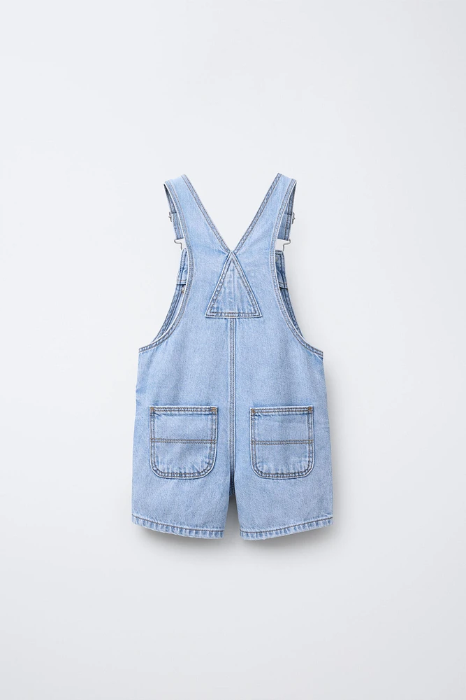 DENIM OVERALL SHORTS