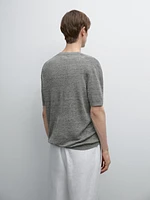 100% linen short sleeve knit T-shirt