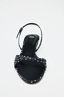 POLKA DOT HEELED SANDALS