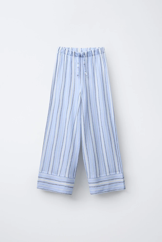 PANTALON WIDE LEG RAYURES
