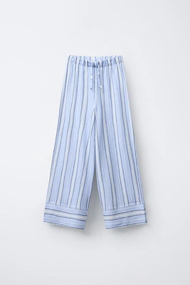 PANTALON WIDE LEG RAYURES