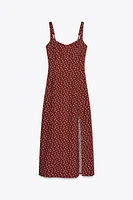 LINEN POLKA DOT MIDI DRESS