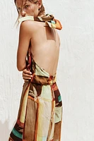 TROPICAL PRINT MIDI DRESS