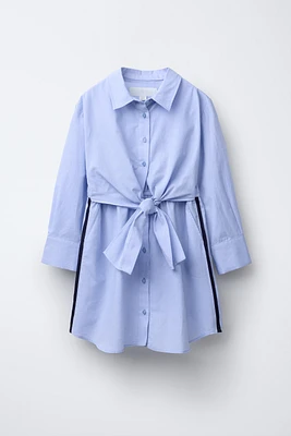 KNOTTED SHIRT DRESS