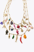 3 PACK OF METAL CHARM NECKLACES