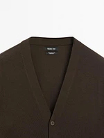 100% merino wool knit cardigan