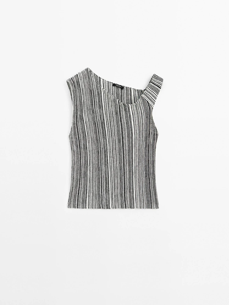 Top en maille à rayures