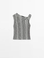 Top en maille à rayures