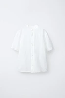 CHEMISE EN COTON ET LIN COL MAO