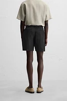 COTTON - LINEN BERMUDA SHORTS