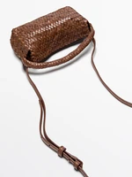 Sac à bandoulière tressé en cuir nappa