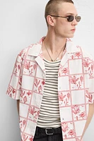 CHEMISE BRODERIES CONTRASTE