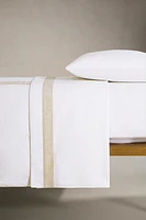 DRAP DE DESSUS COTON LISERÉ