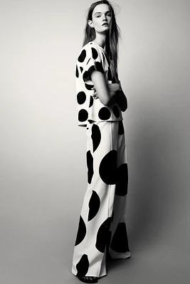 ZW COLLECTION POLKA DOT WIDE-LEG PANTS