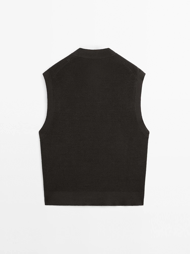 Veste sans manches en maille de lin mélangé - Limited Edition