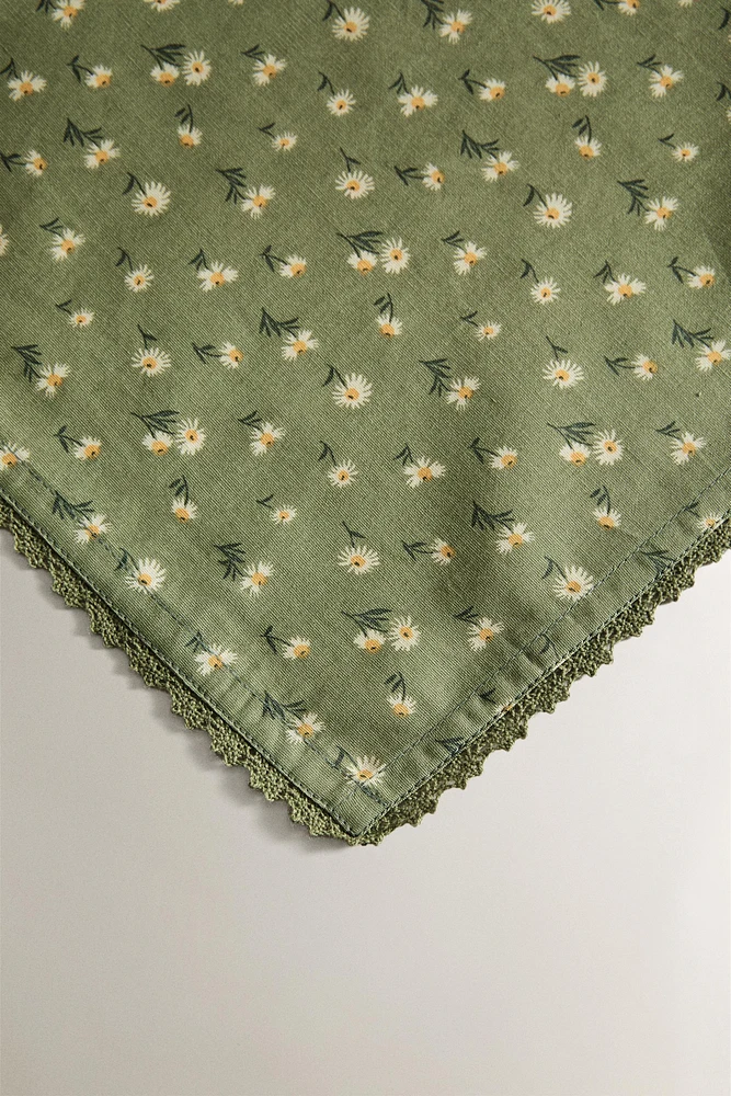 CHEMIN DE TABLE COTON MARGUERITES