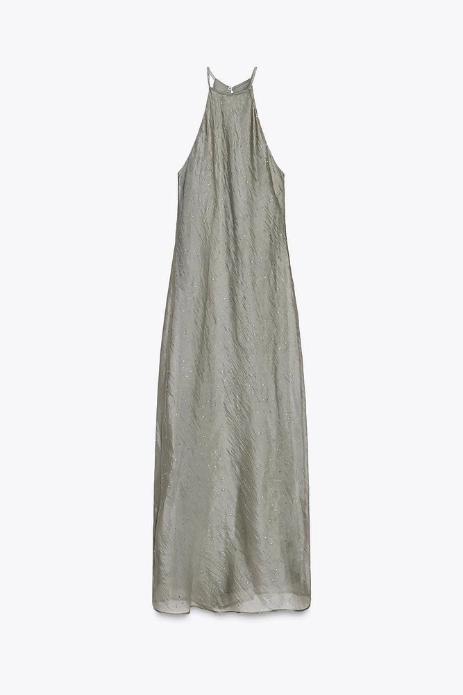ROBE MIDI HALTER BRILLANTS
