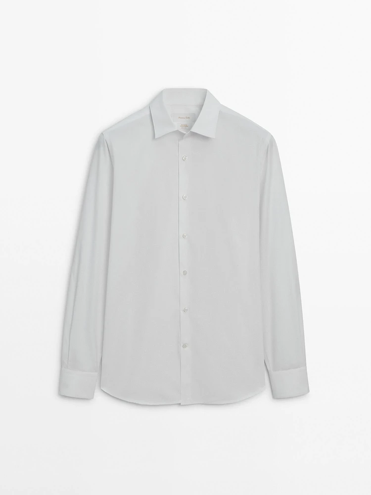 Chemise slim en popeline 100 % coton