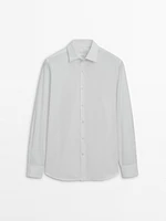 Chemise slim en popeline 100 % coton