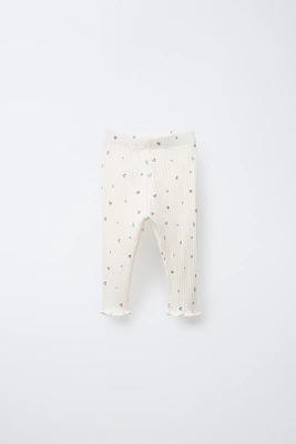 LEGGING RIB FLEURS