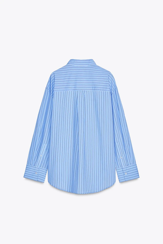 OVERSIZED STRIPED POPLIN SHIRT