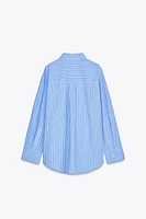 OVERSIZED STRIPED POPLIN SHIRT