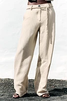 STRIPED PANTS WITH BRAIDED BELT