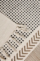 RECTANGULAR COTTON AREA RUG WITH FRINGING