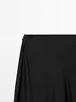 Flowing satin midi skirt