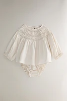 ENSEMBLE BÉBÉ NID D’ABEILLE ENFANT