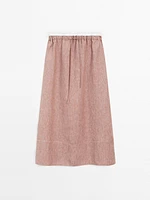 Jupe midi élastique 100 % lin