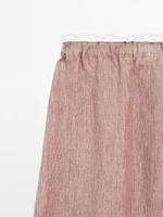 Jupe midi élastique 100 % lin