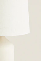 WHITE CERAMIC BASE TABLE LAMP