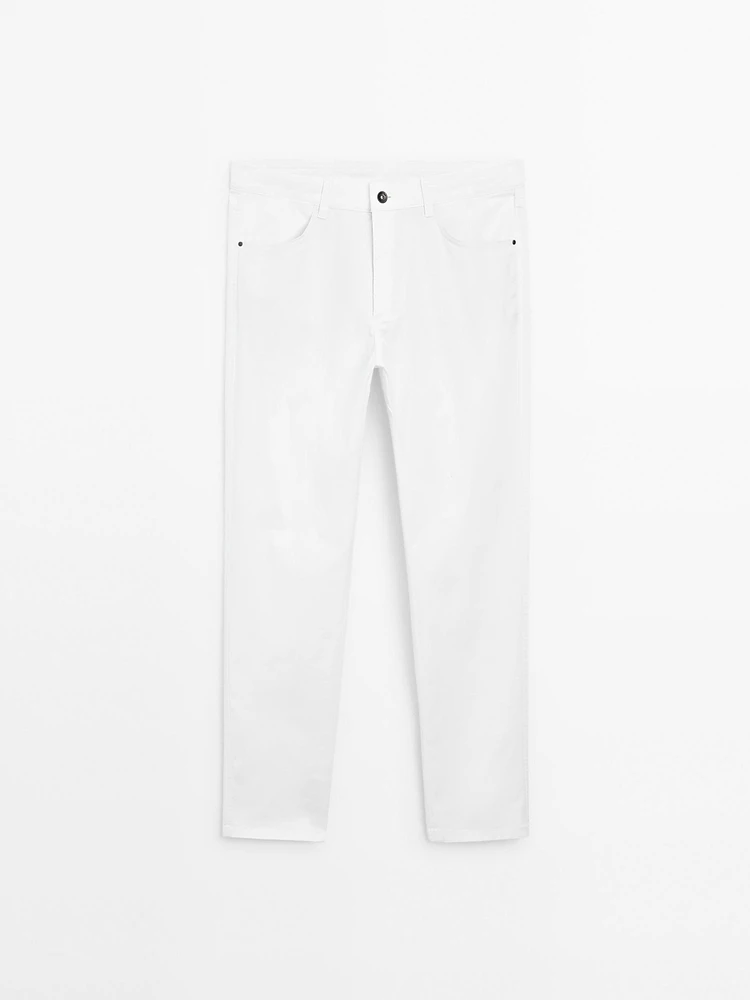 Faux jean slim texture légère