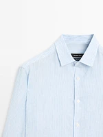Chemise slim à rayures 100 % lin