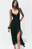 ROBE MI-LONGUE LINGERIE FIL MÉTALLISÉ