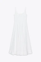 LINEN STRAPPY MIDI DRESS