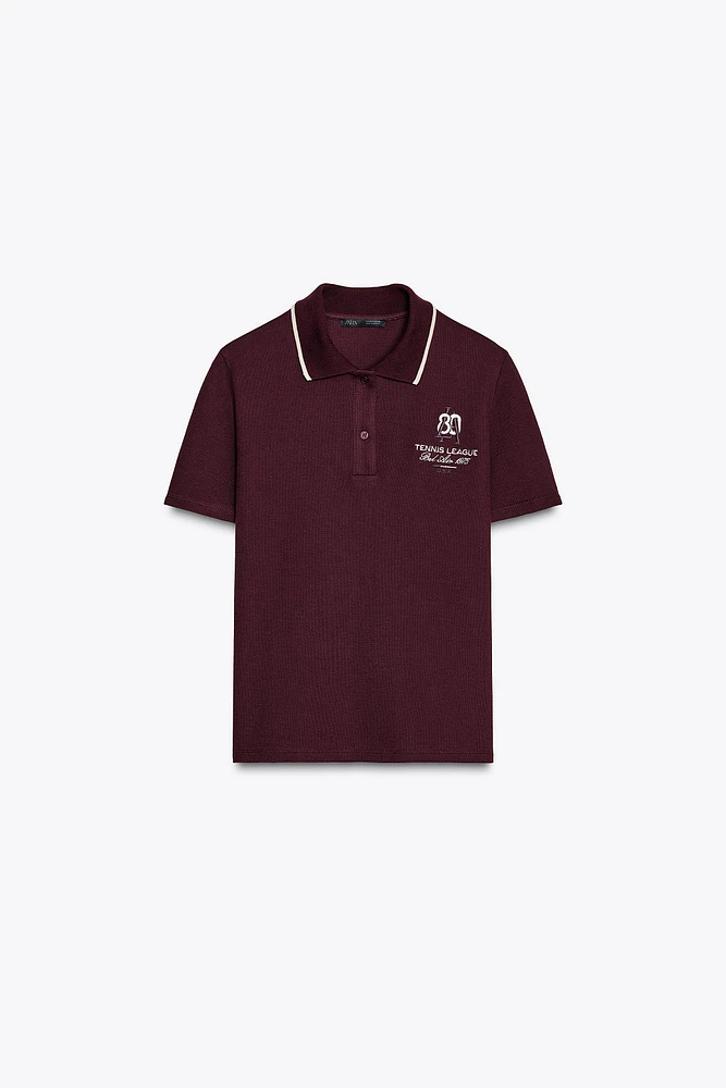 CONTRAST EMBROIDERED POLO SHIRT