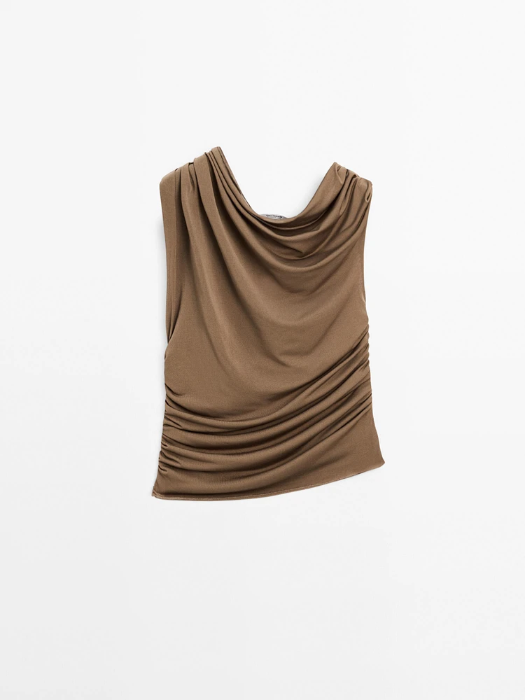 Top asymétrique drapé