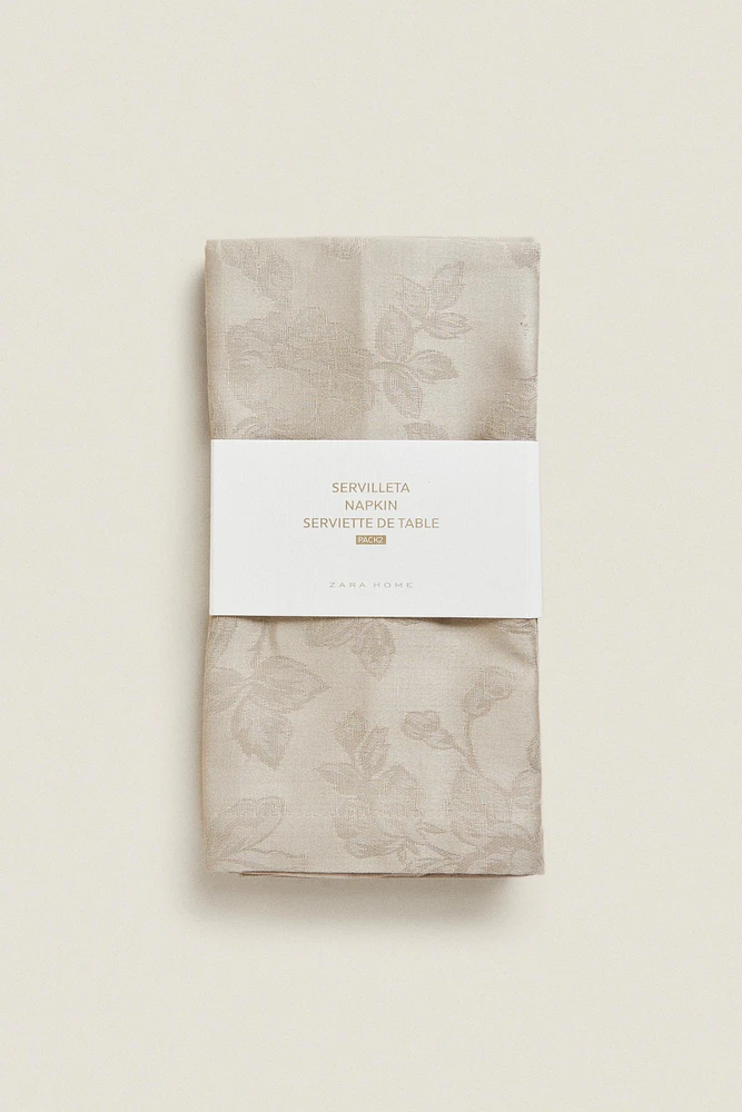 FLORAL JACQUARD NAPKINS (PACK OF 2)