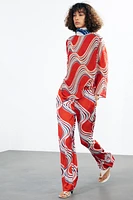 ZW COLLECTION PRINTED BOW SHIRT