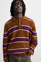 STRIPED KNIT POLO