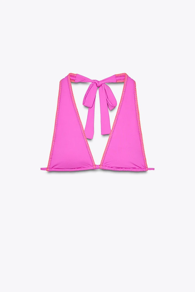 HAUT DE BIKINI TRIANGLE AVEC CONTRASTE
