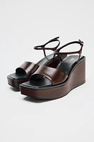 LEATHER PLATFORM WEDGES