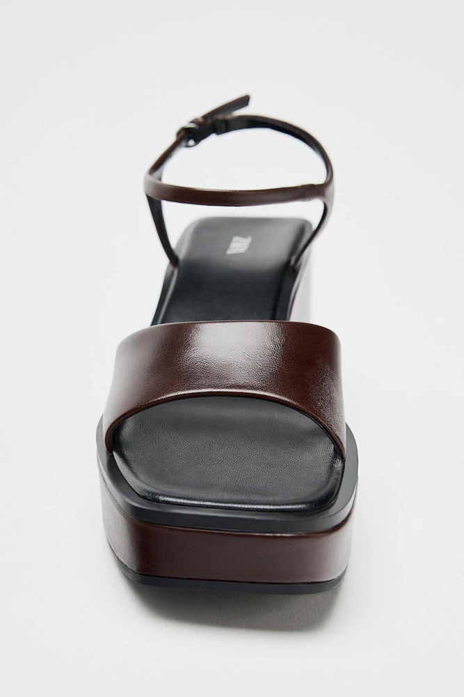 LEATHER PLATFORM WEDGES
