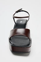 LEATHER PLATFORM WEDGES
