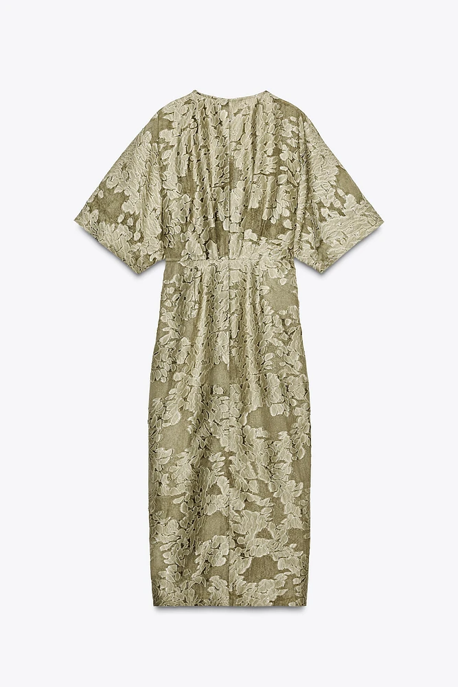 TEXTURED DRAPED DRESS
