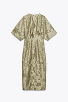TEXTURED DRAPED DRESS