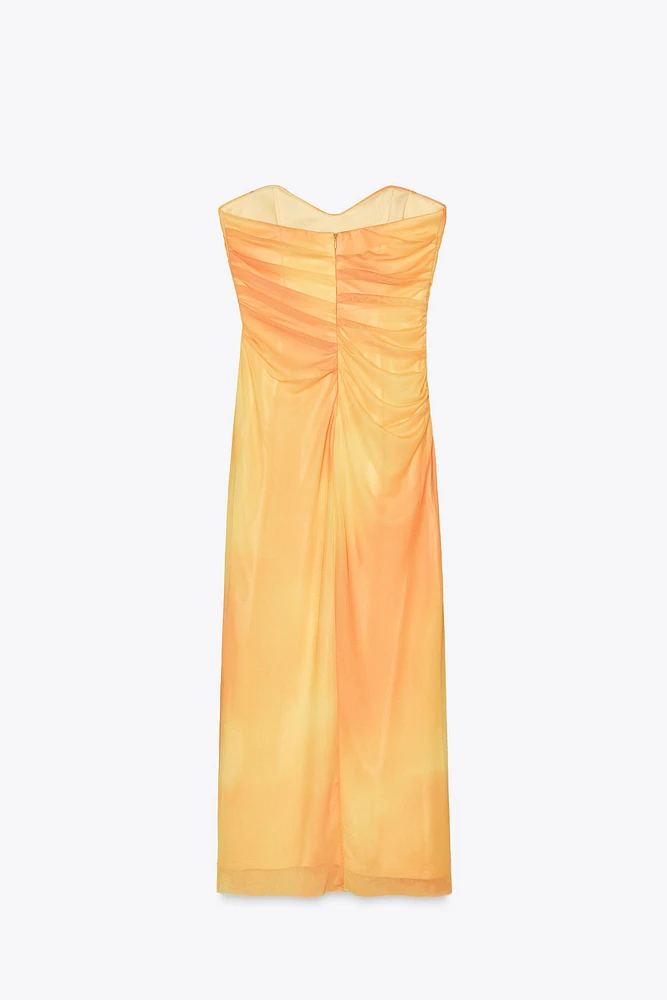 ROBE BUSTIER EN TULLE IMPRIMÉ